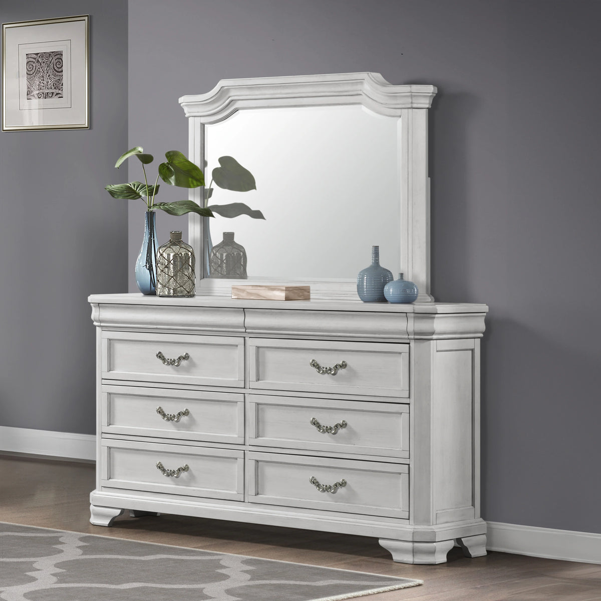 Lyndhurst Landscape Mirror- Vintage White