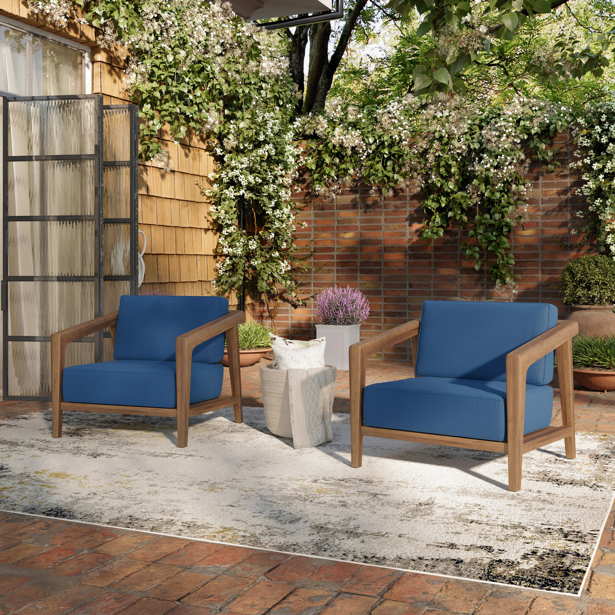Bali Club Chair (Two Per Carton) -Dark Blue