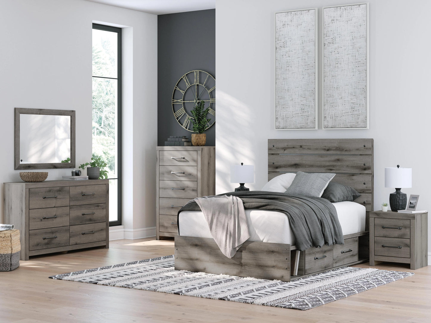 Graystorm Bed with Storage