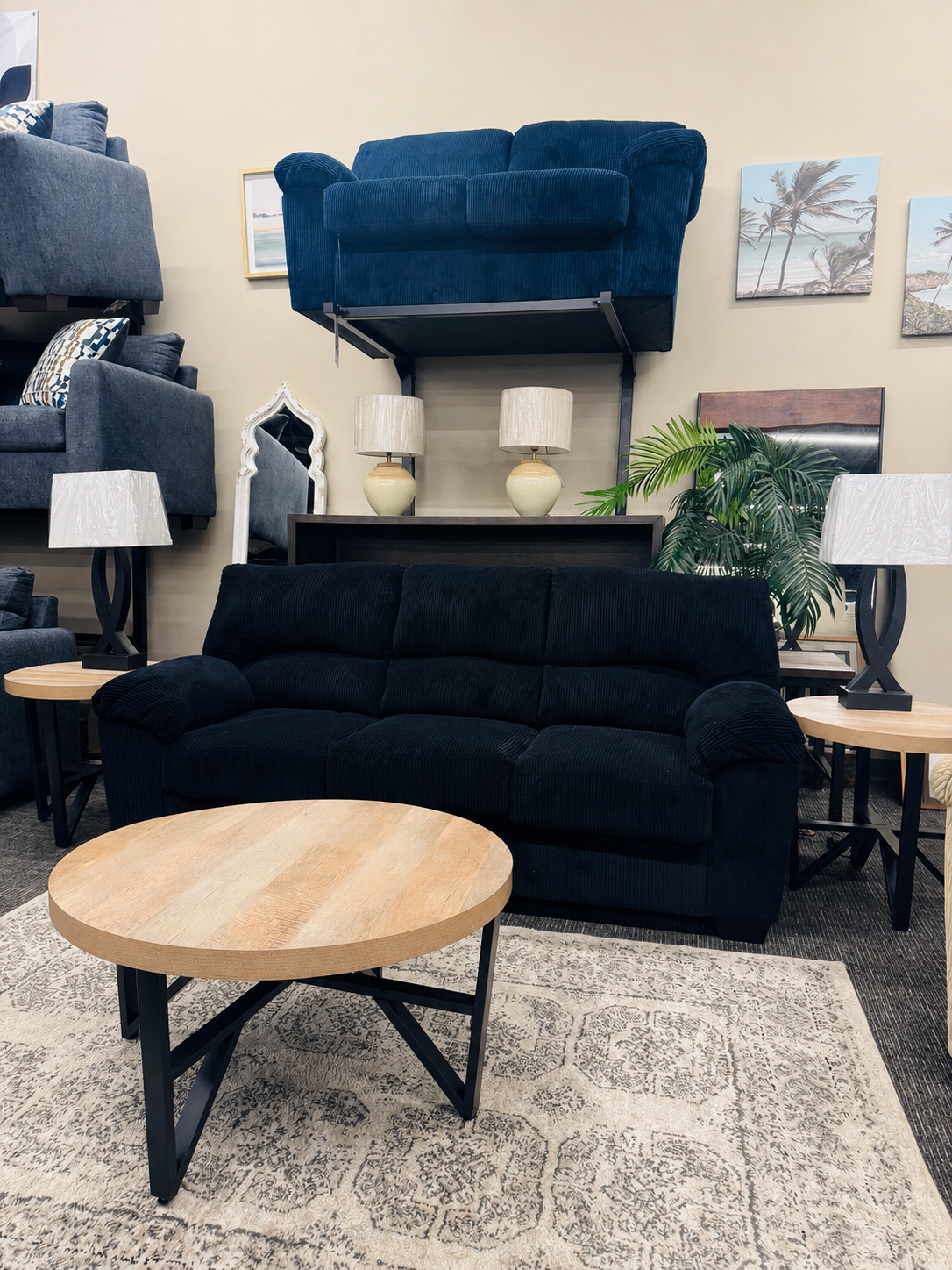 Corduroy Sofa & Loveseat Combo