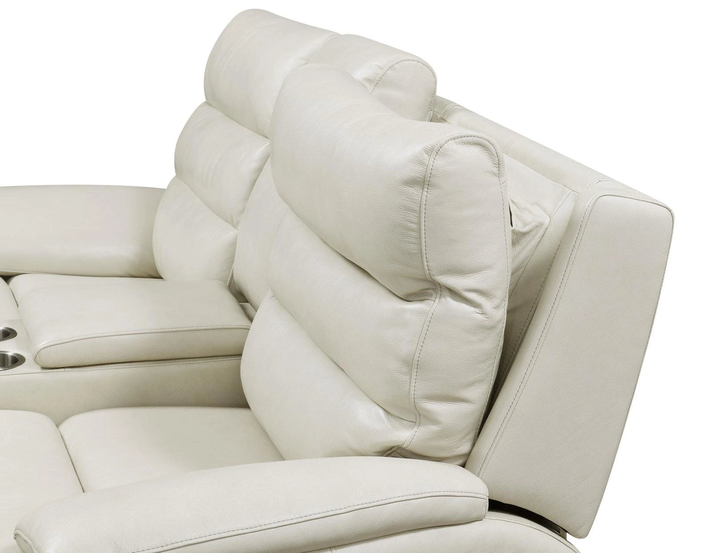 Steve Silver Duval Leather Dual Power Reclining Loveseat in Impressive Ivory