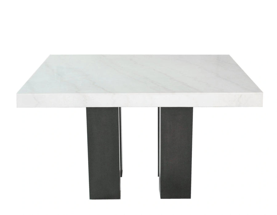 Steve Silver Camila Marble Top Dining Table in White