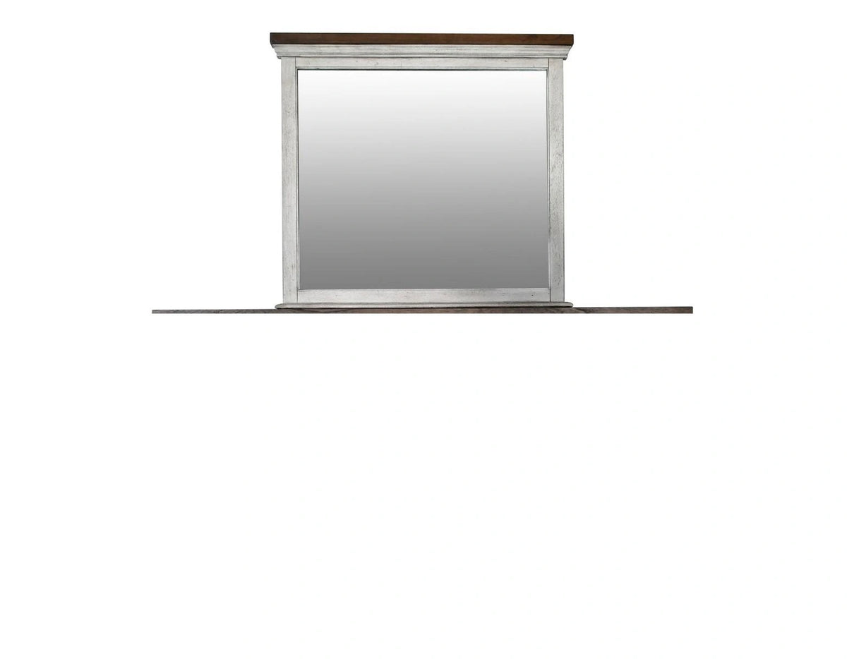 Steve Silver Bear Creek Mirror in White Smoke