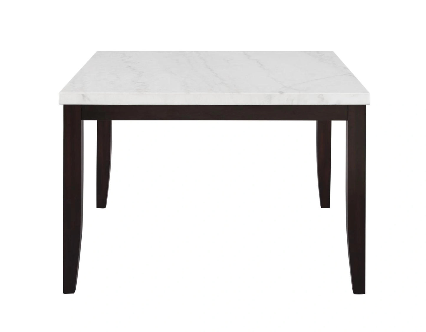 Steve Silver Francis Square Marble Top Dining Table in Cordovan Dark Cherry
