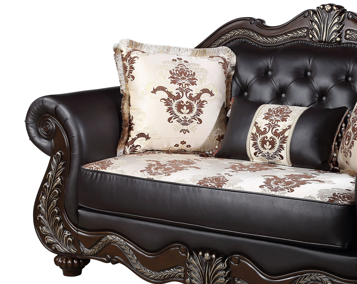 Maximus Loveseat Frame, Seat Cushions, Arms, Legs & 3 Pillows