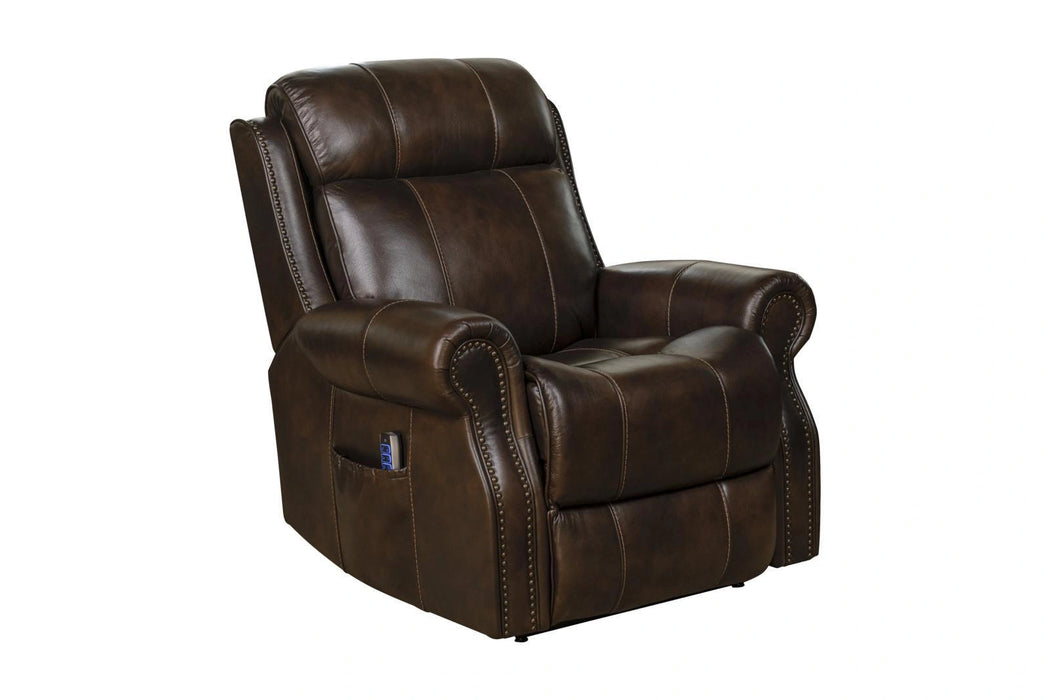 BarcaLounger Langston Lift Chair Recliner w/Power Head Rest & Lumbar in Brown