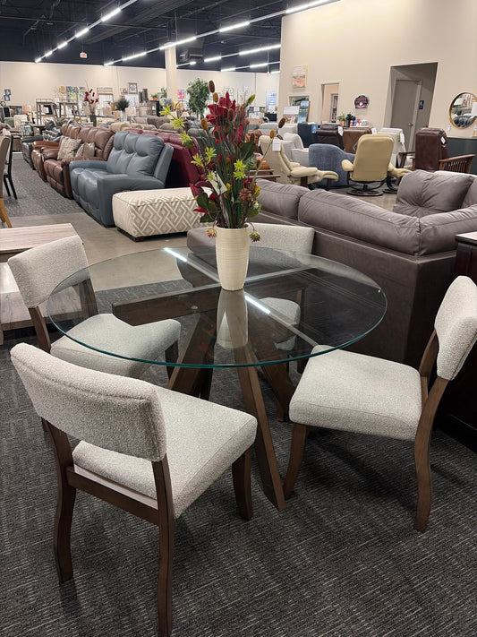 5 Pc Timeless Dining Set Glass Top