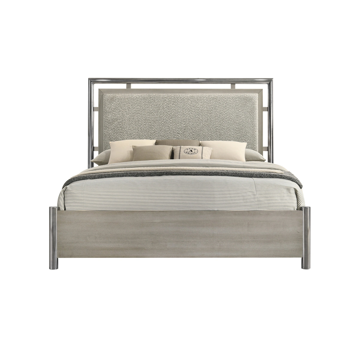 Lennox 5/0 Q Headboard, Footboard & Slat Kit-Gray