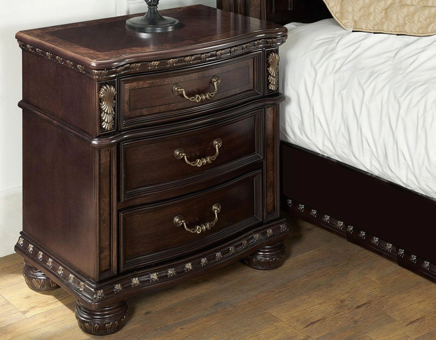 Steve Silver Monte Carlo 3 Drawer Nightstand in Cocoa