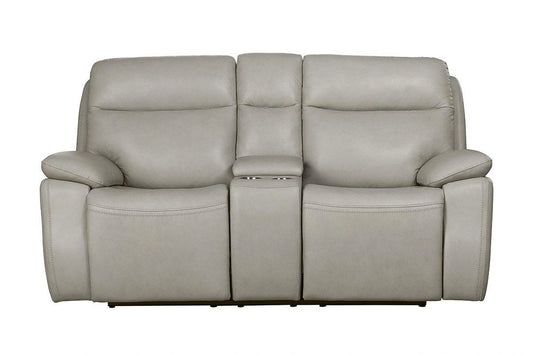 BarcaLounger Micah Console Loveseat w/Power Recline & Power Head Rests in Venzia Cream
