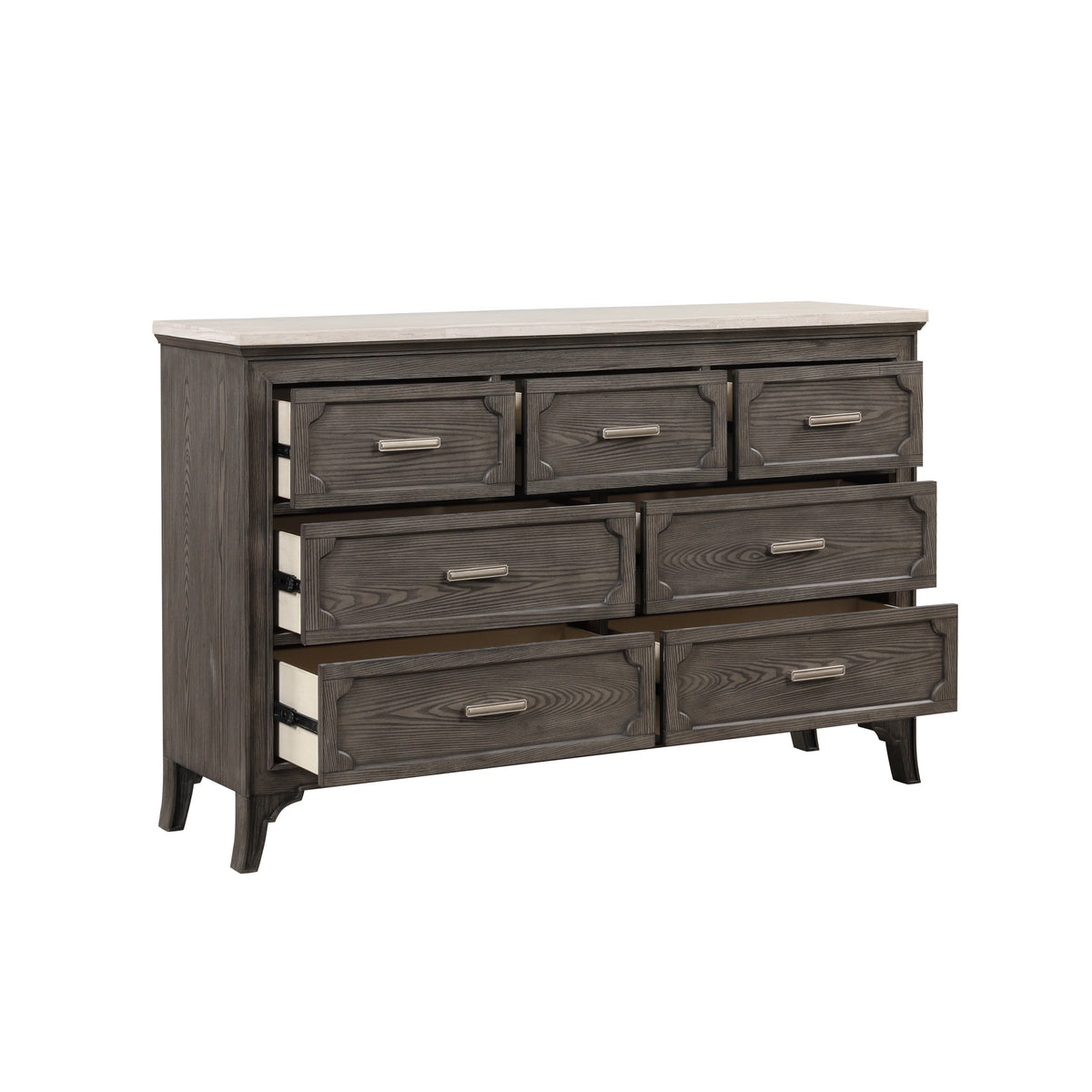 Lisbon Marble Top Dresser-Gray