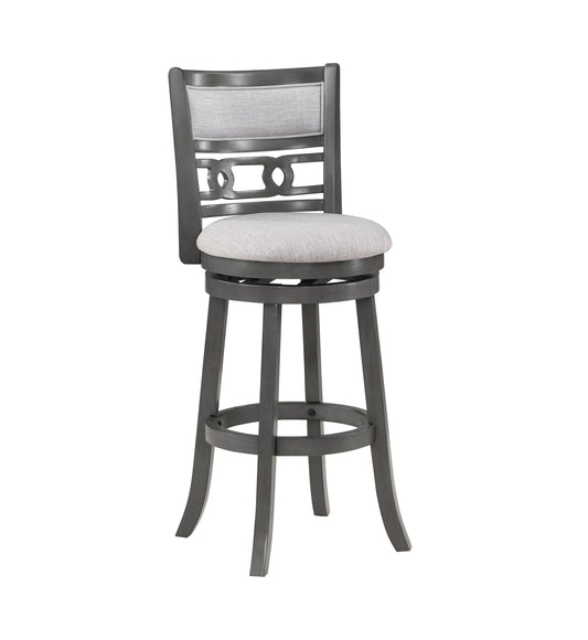 Gia 29" Swivel Barstool-Gray W/Gray Fabric Seat
