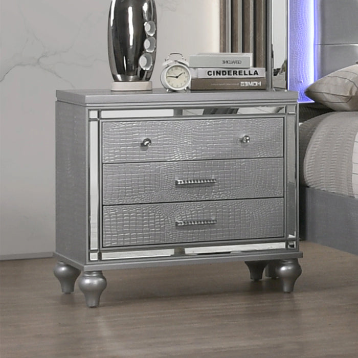 Valentino Nightstand-Silver