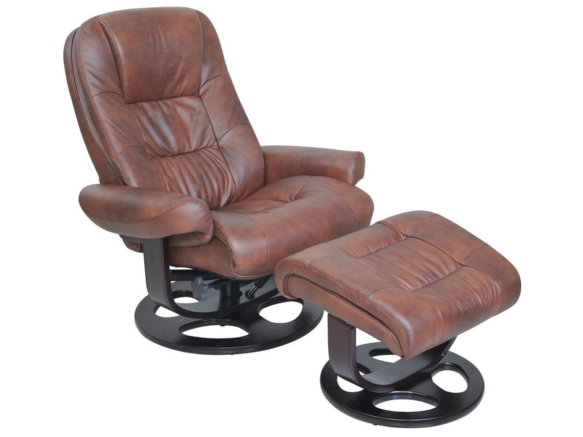 BarcaLounger Jacque Pedestal Recliner / Ottoman in Whiskey 15-8021