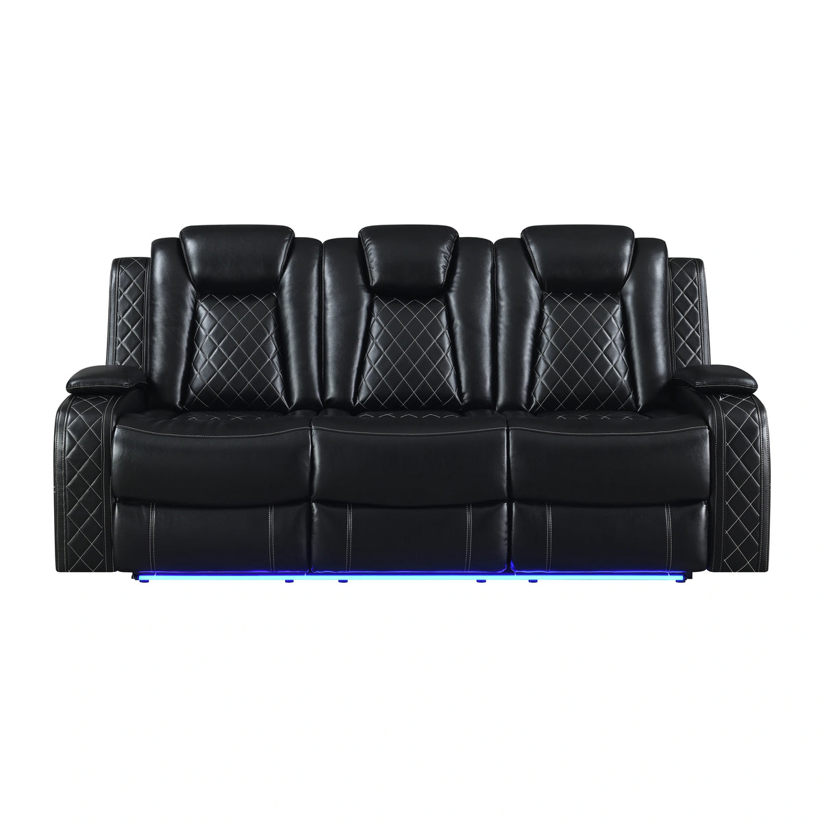 Orion Ii Sofa W/Dual Recliner-Black