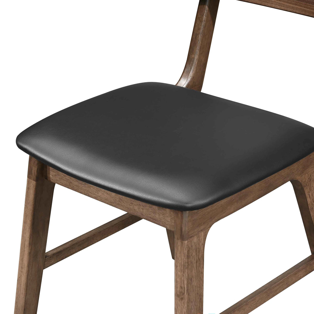 Thea Wood Back Side Chair W/Black Seat (2 Per Carton)-Walnut