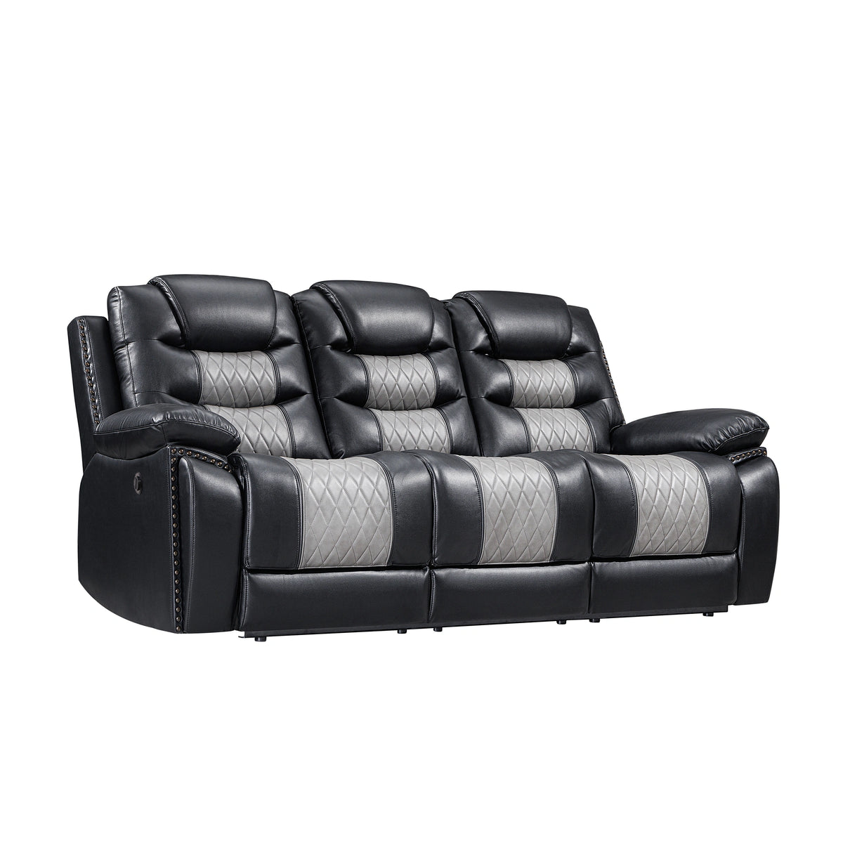Nikko Sofa W/Pwr Fr-Black/Gray