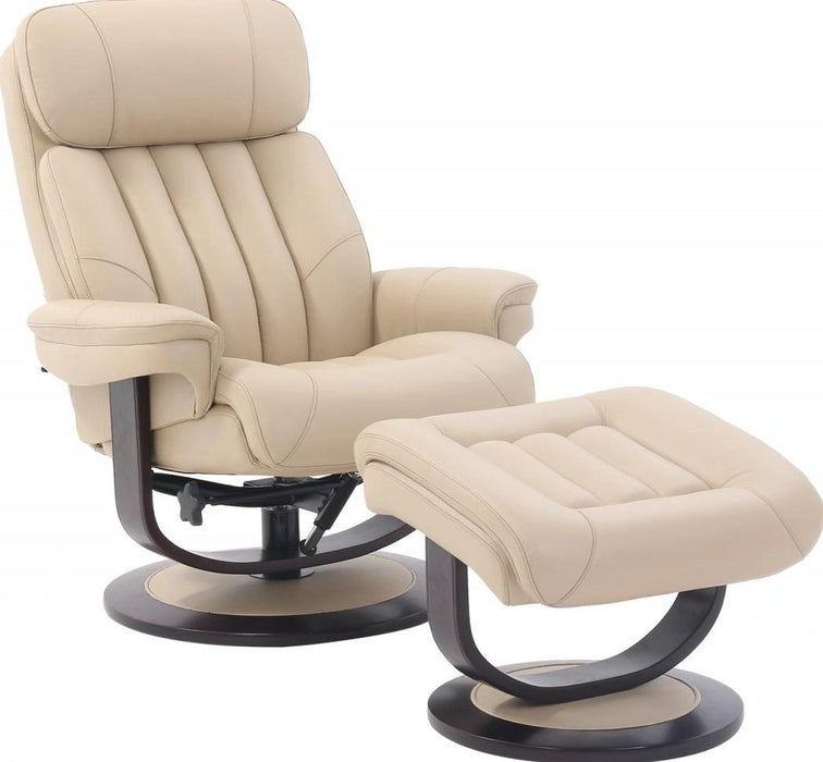 BarcaLounger Oakleigh Pedestal Recliner with Ottoman in Hilton Ivory
