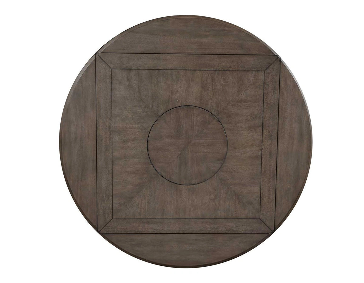 Steve Silver Abacus Round Drop Leaf Storage Table in Smoky Alabaster