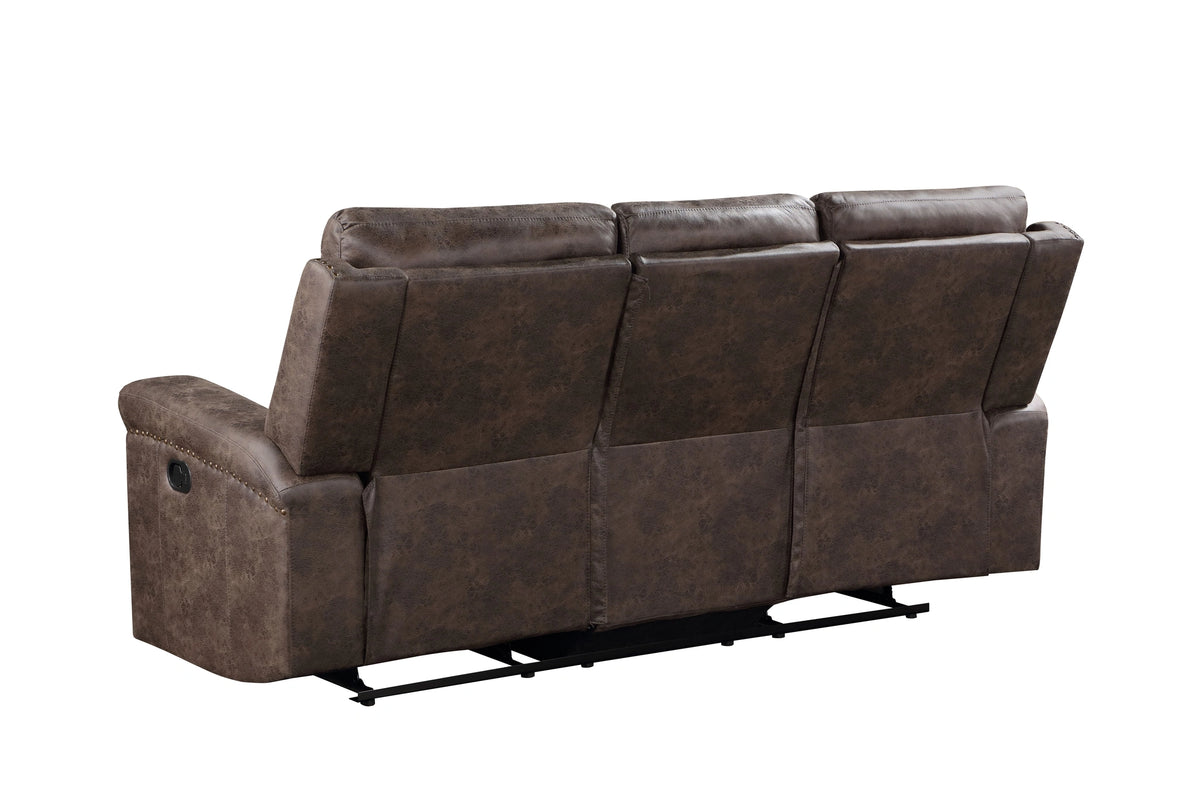 Quade Sofa W/Dual Recliner-Mocha