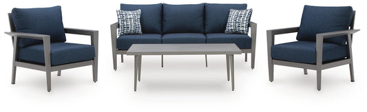Gali Outdoor Sofa/Chairs/Table Set (Set of 4)