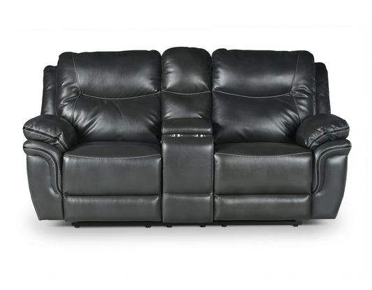 Steve Silver Isabella Manual Reclining Console Loveseat in Grey