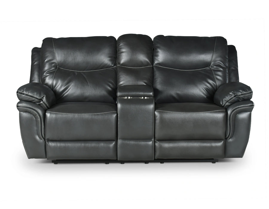 Steve Silver Isabella Manual Reclining Console Loveseat in Grey