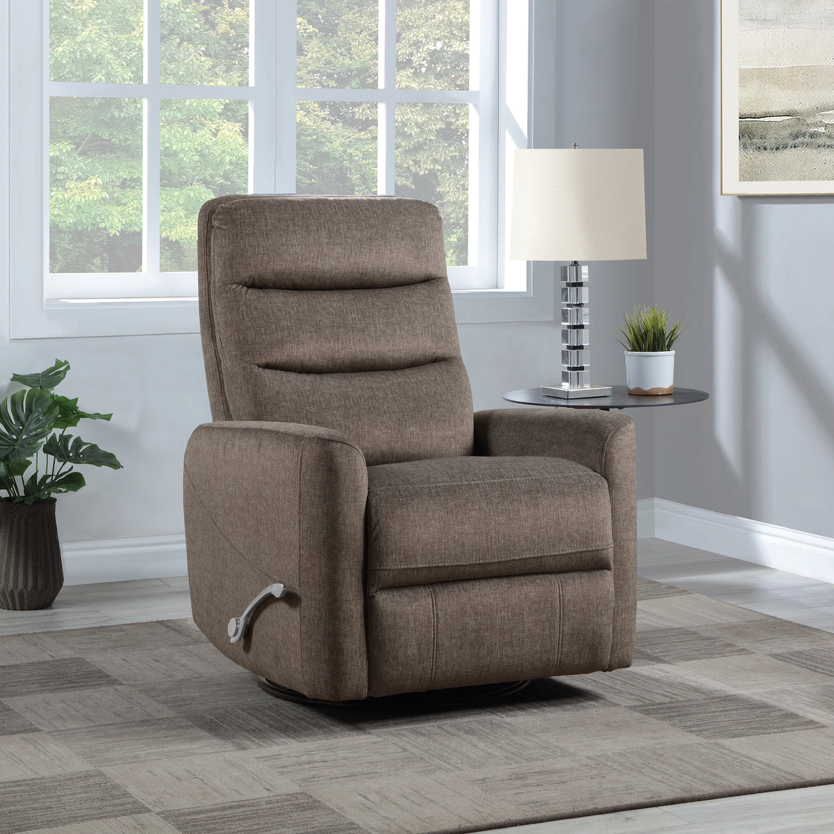Takami Swivel Recliner-Chocolate Poly