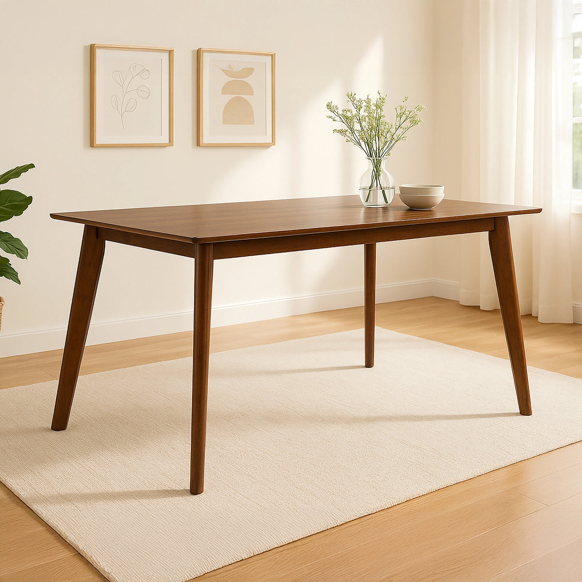 Morocco 47" Rectangle Dining Table-Walnut Brown
