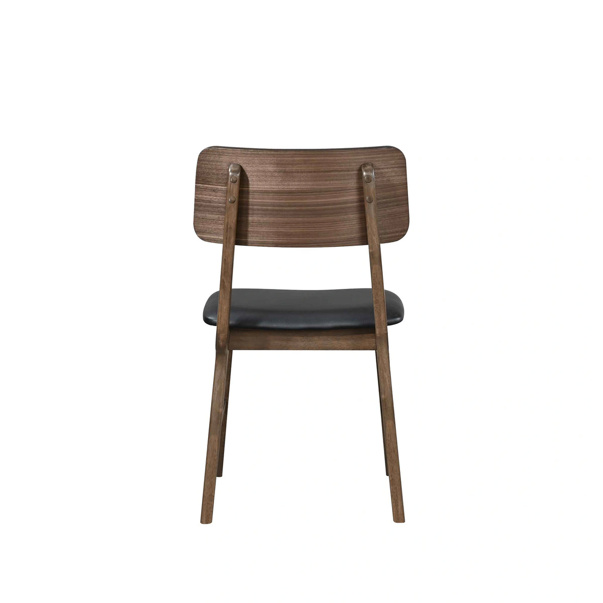 Thea Wood Back Side Chair W/Black Seat (2 Per Carton)-Walnut