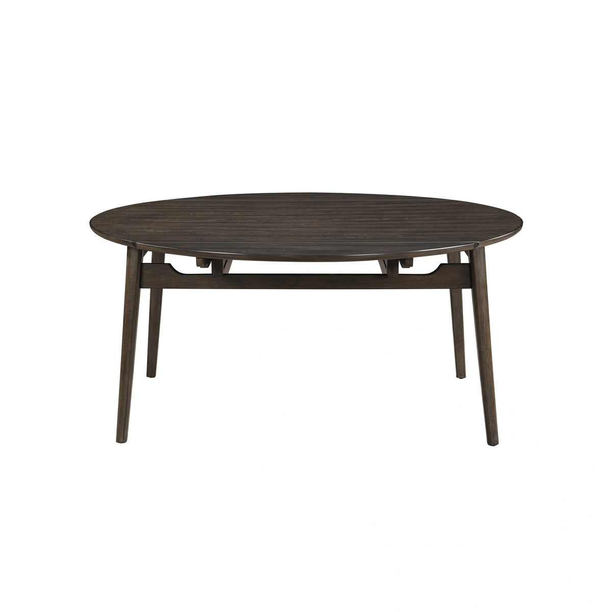 Rex 65" Round Table With Self Storing Leaves-Walnut
