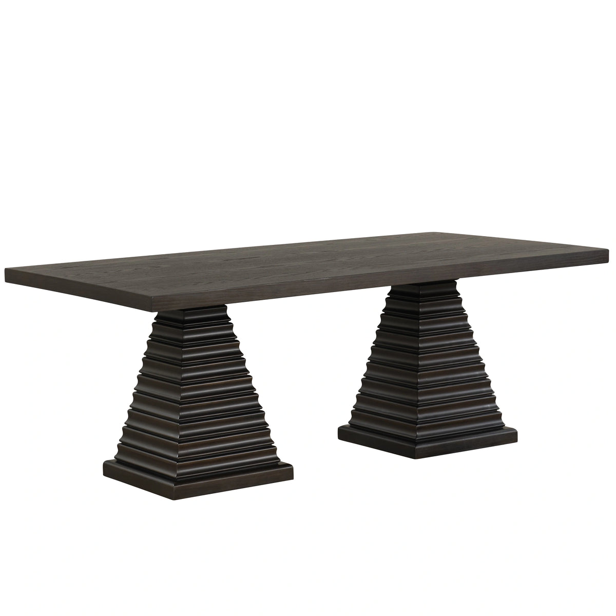 Plateau Rectangle Table Pedestal Base-Rustic Espresso