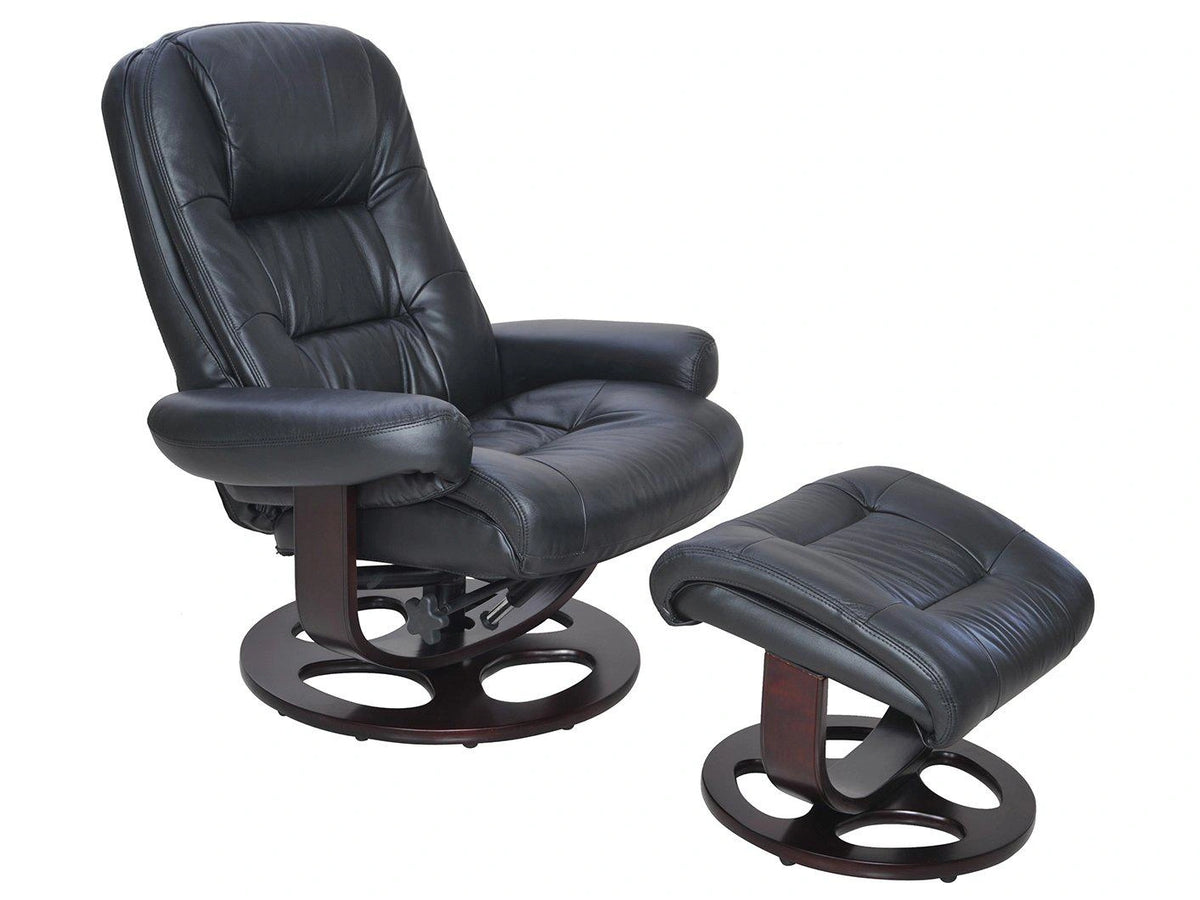 BarcaLounger Jacque Pedestal Recliner / Ottoman in Black 15-8021