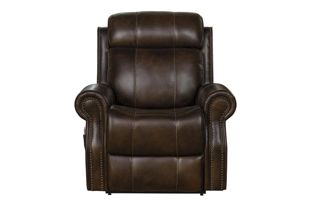 BarcaLounger Langston Lift Chair Recliner w/Power Head Rest & Lumbar in Brown