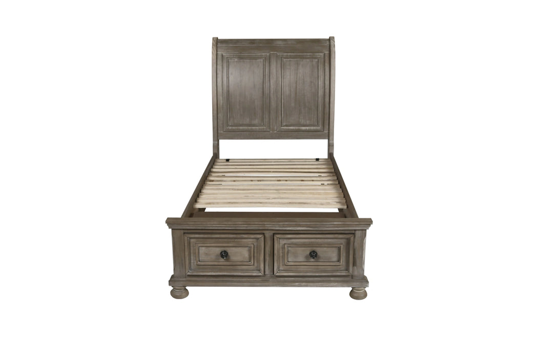 ALLEGRA Eastern King-California King K STORAGE FOOTBOARD & SLATS-PEWTER
