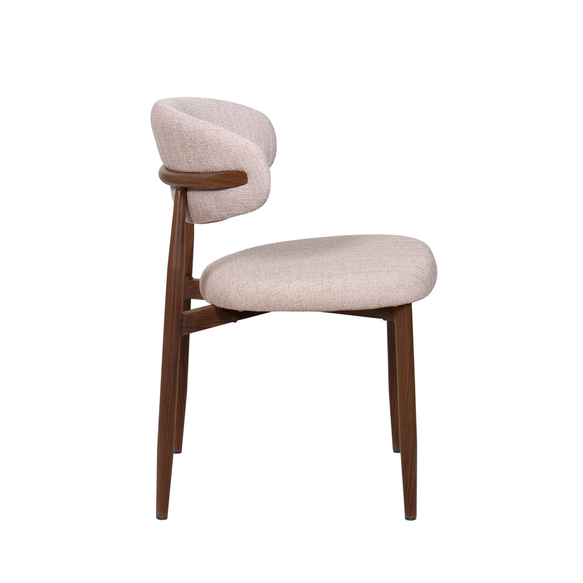 Royce Side Chair W/ Walnut Metal Frame -Toast (2 Per Carton)