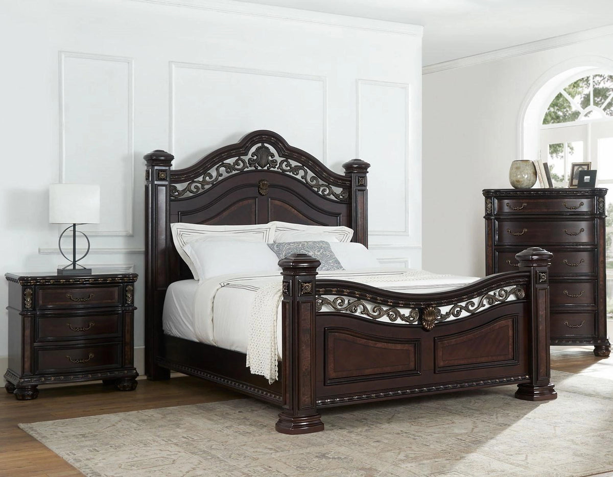 Steve Silver Monte Carlo King Poster Bed in Cocoa