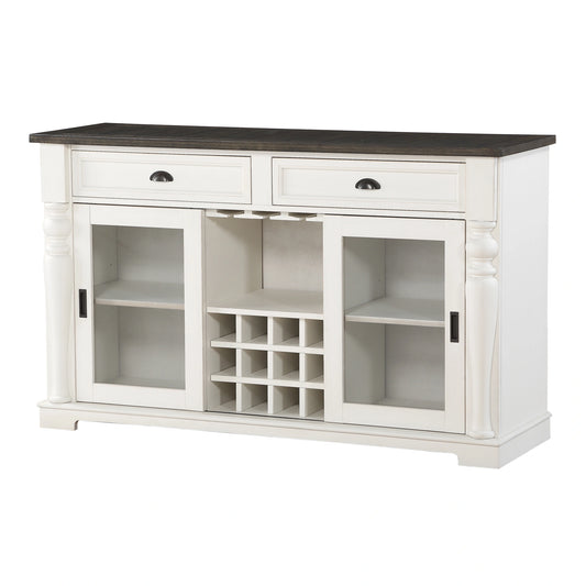 Steve Silver Joanna Server in Two-tone Ivory and Mocha