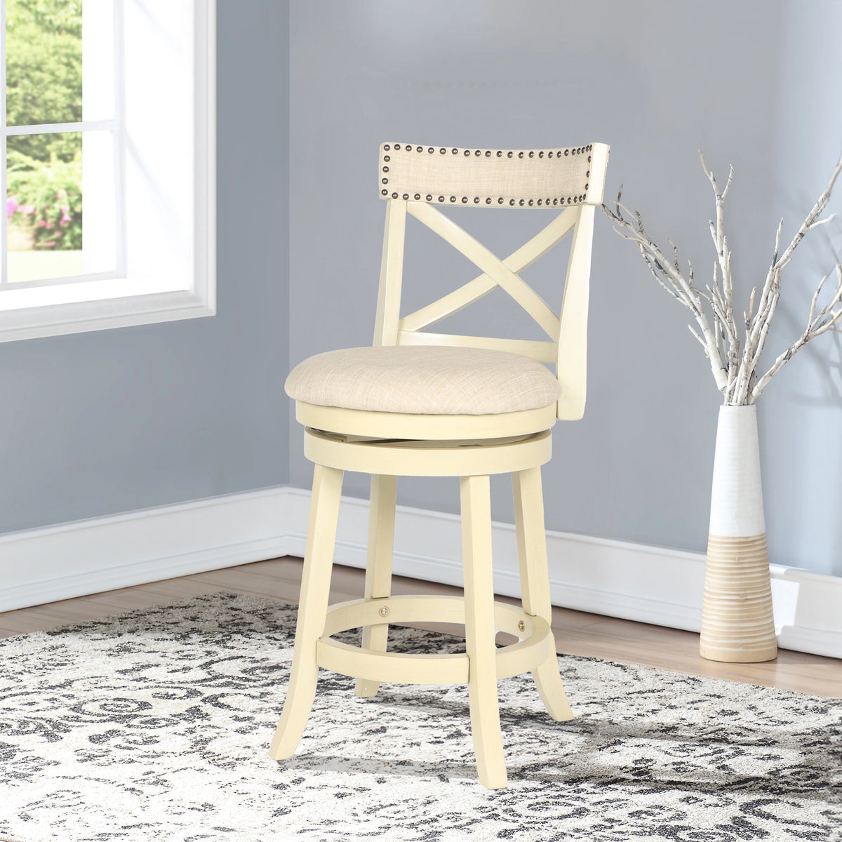 York 24" Counter Stool-White