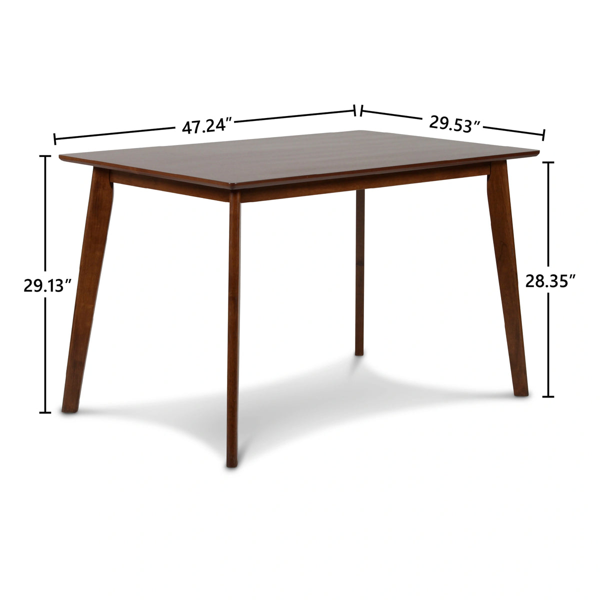 Morocco 47" Rectangle Dining Table-Walnut Brown