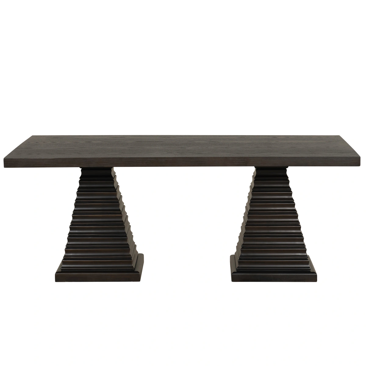 Plateau Rectangle Table Pedestal Base-Rustic Espresso