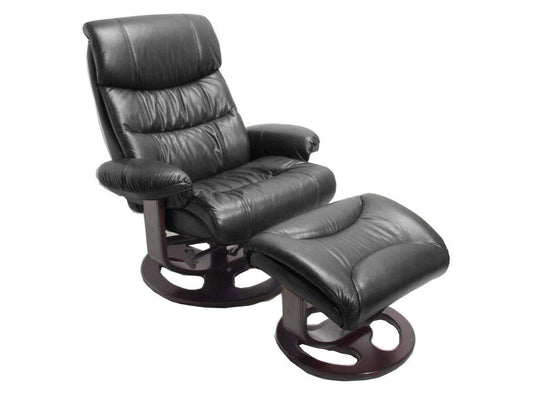 BarcaLounger Dawson Pedestal Recliner / Ottoman in Black 15-8038