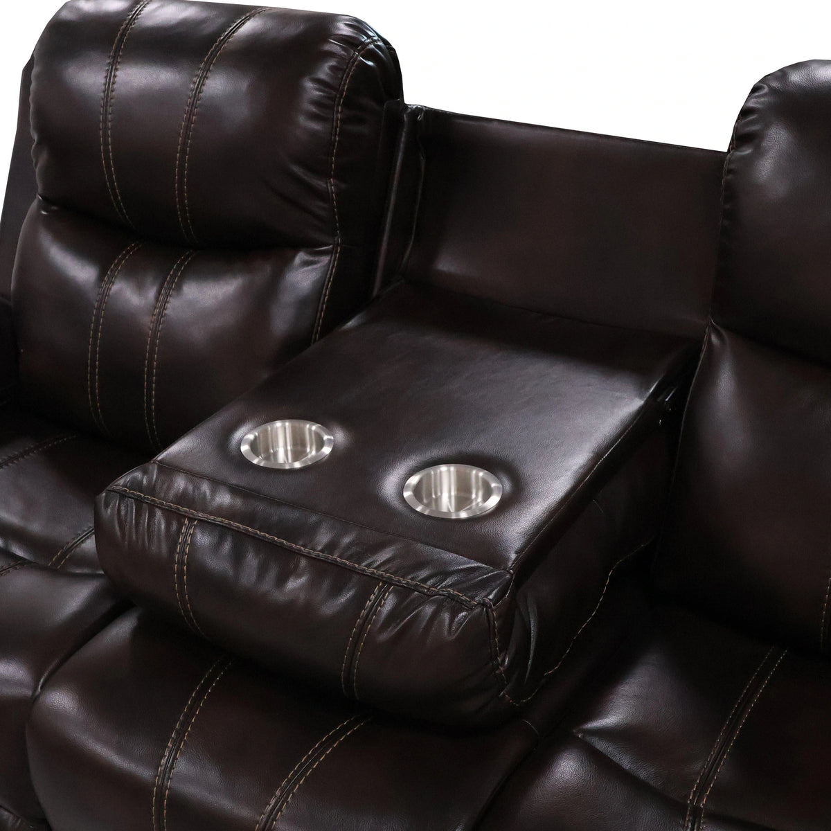 Kellen Sofa W/ Drop Down Tray & Pwr Fr-Brown