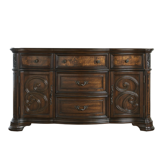 Steve Silver Royale Buffet w/ Hutch in Brown Pecan
