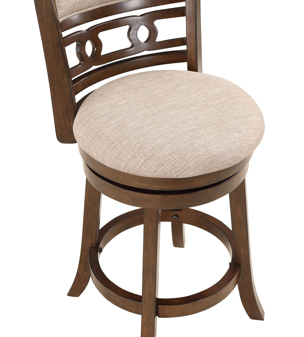 Gia 24" Swivel Counter Stool-Cherry W/Brown Fabric Seat