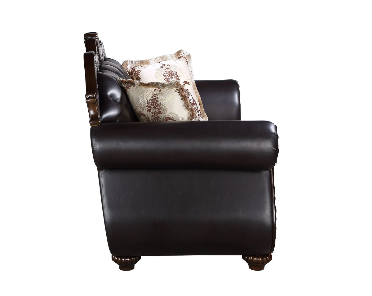 Maximus Loveseat Frame, Seat Cushions, Arms, Legs & 3 Pillows