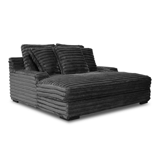 Embrace Dual Chaise Lounge-Charcoal