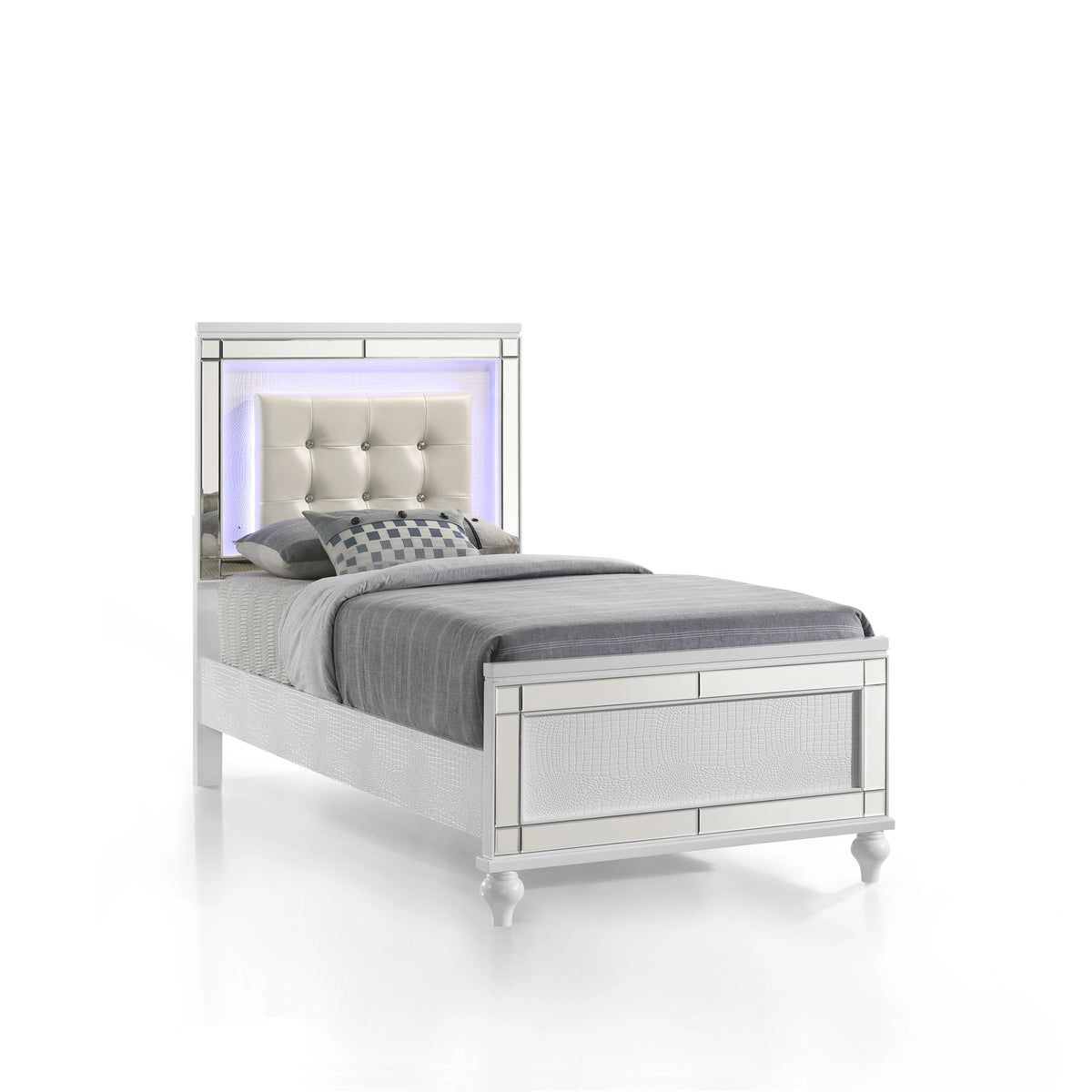 VALENTINO Eastern King-California King K LIGHTED HEADBOARD-WHITE