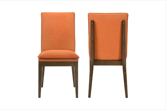 Maggie Dining Chair W/Terracotta Cushion-Walnut
