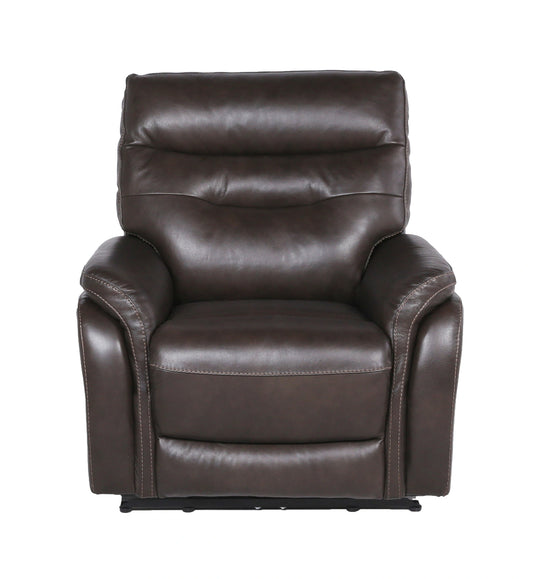 Steve Silver Fortuna Leather Dual Power Recliner in Coffee